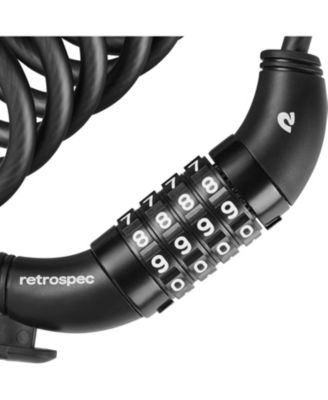 Bike Combination Lock - Heavy Duty Anti-Theft Cable Lock With 5-Digit Custom Combo - 6 Foot Coiled Cut Resistant Cable and Mounting Bracket