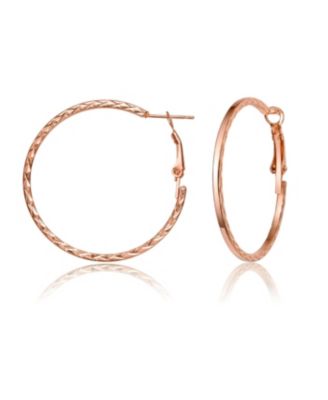 Textured Rope Round Hoop Earrings For Women