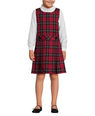 School Uniform Girls Plaid Jumper Top of Knee