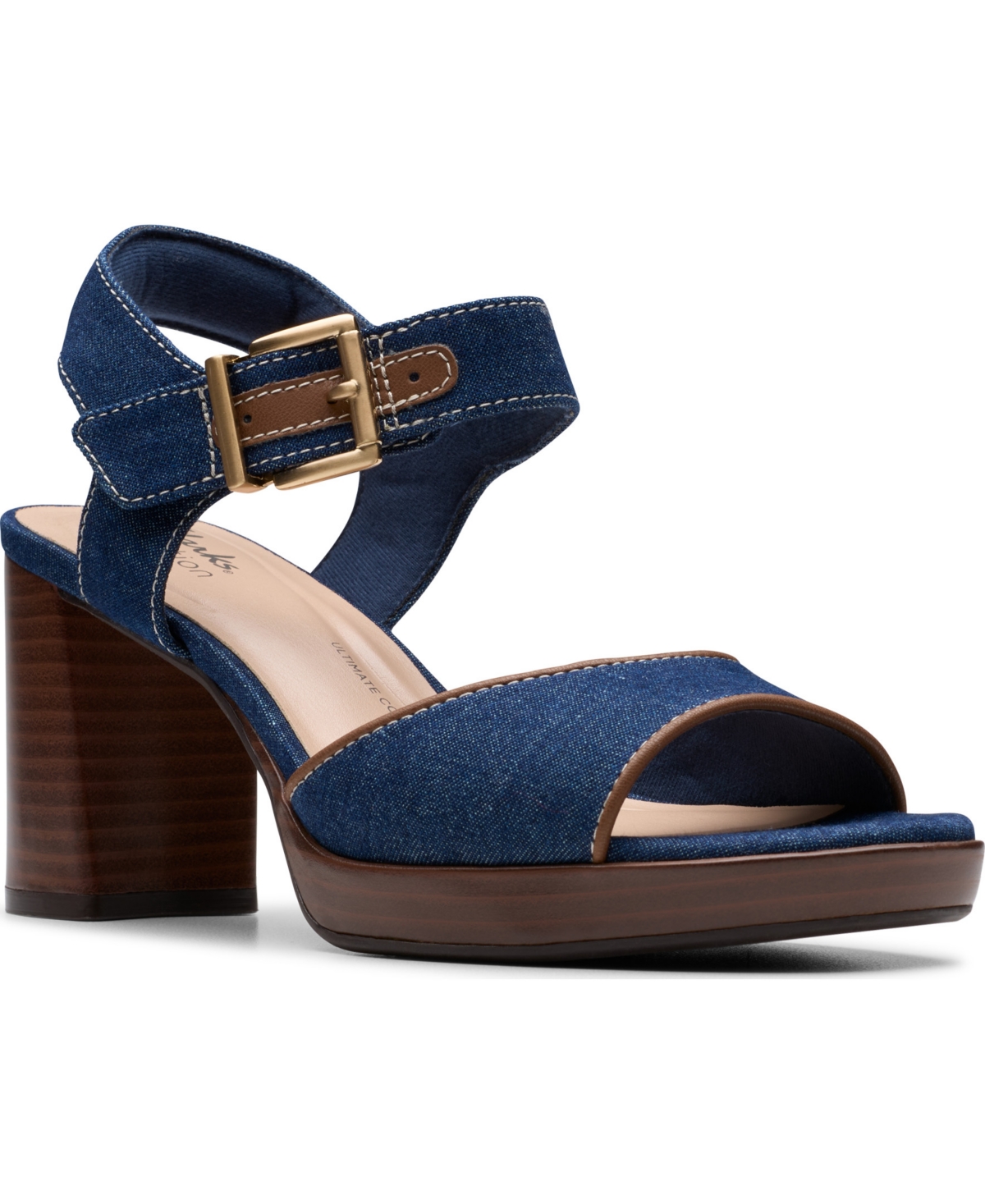 Collection Women's Ambyrlyn Faye Block Heel Sandals - Black Leather
