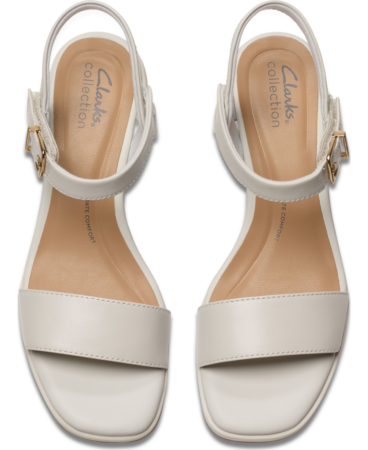 Женские сандалии Clarks Collection Jaylan Ray Buckles Leather, цвет: Молочный белый кожаный — фото 7