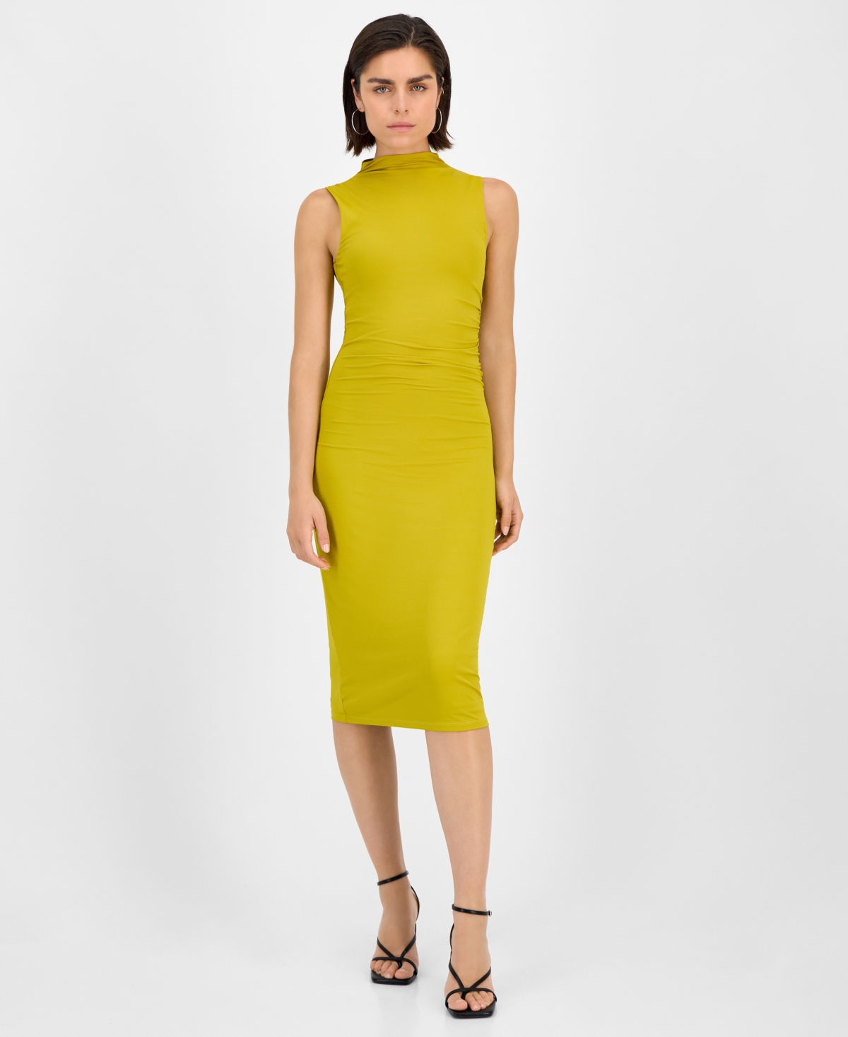 Women's Ruched Mock-Neck Sleeveless Midi Dress, Exclusively at Macy's - Southern Moss