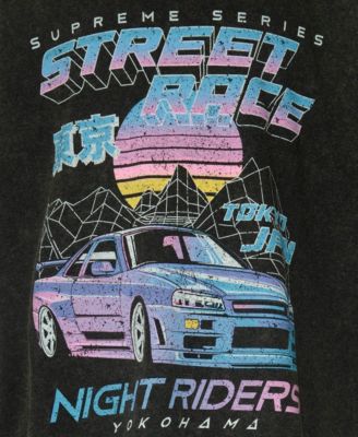 Big Boys Night Rider Distressed Print Short Sleeve T-Shirt