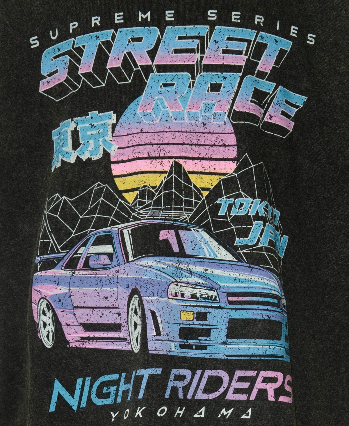 Univibe Big Boys Night Rider Distressed Print Short Sleeve T-shirt