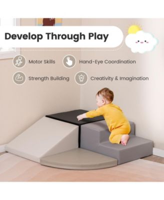 4-Piece Climb and Crawl Foam Block Play Set for Infant Baby