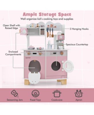 Wooden Kids Kitchen Playset with Coffee Maker for kids