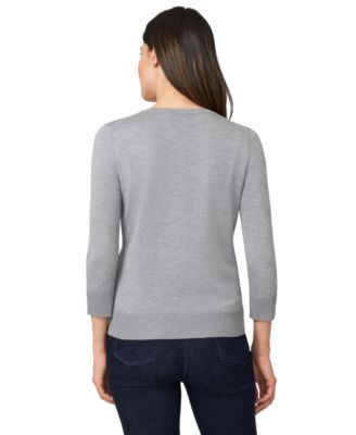 Women's Crewneck Button-Front Cardigan 