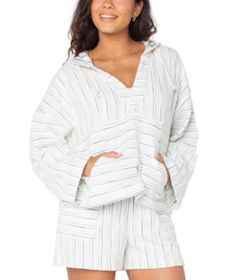 Roxy - Juniors' Rich Coast Stripe Poncho Hoodie