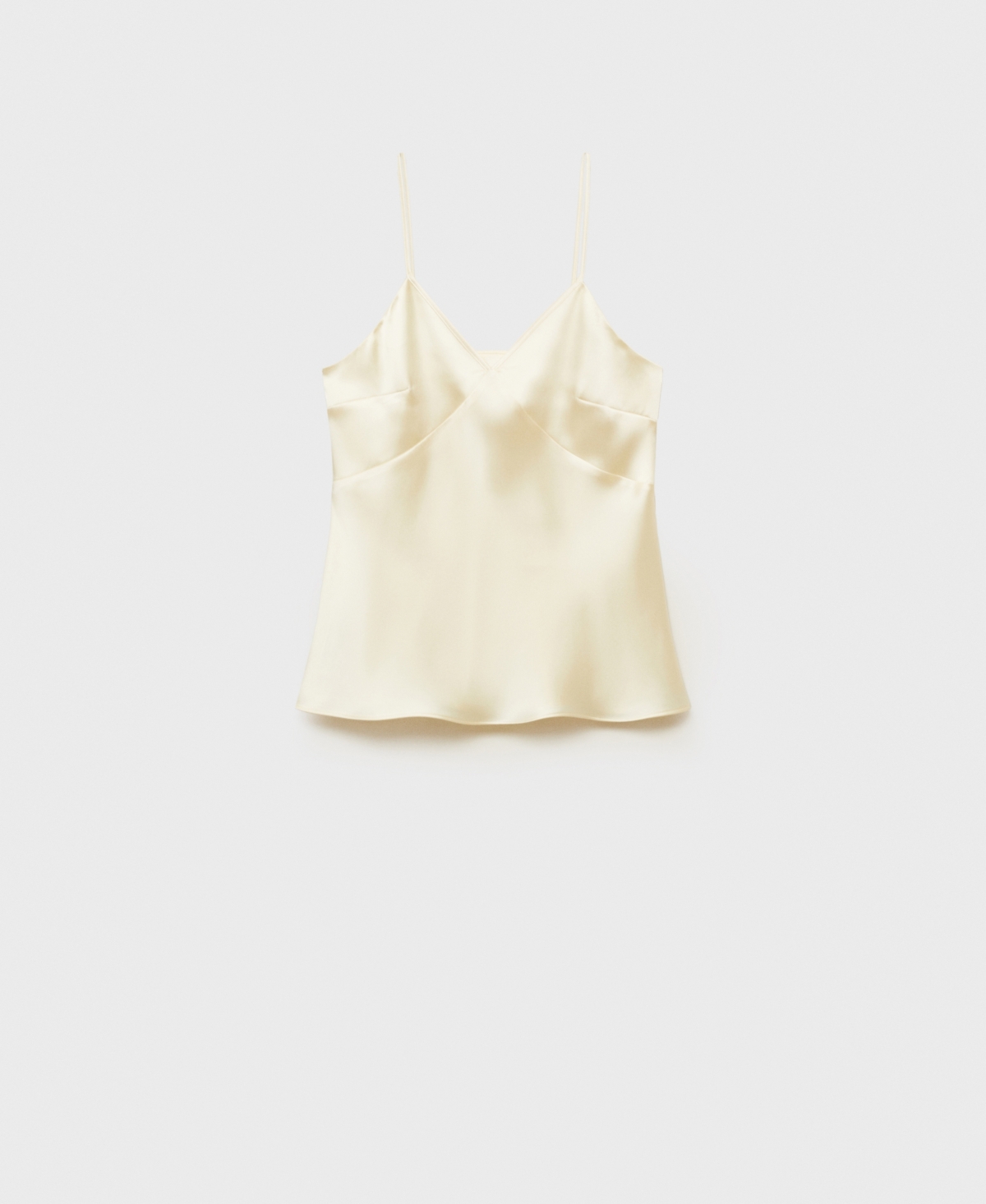 Mango V-neck Satin Camisole In White