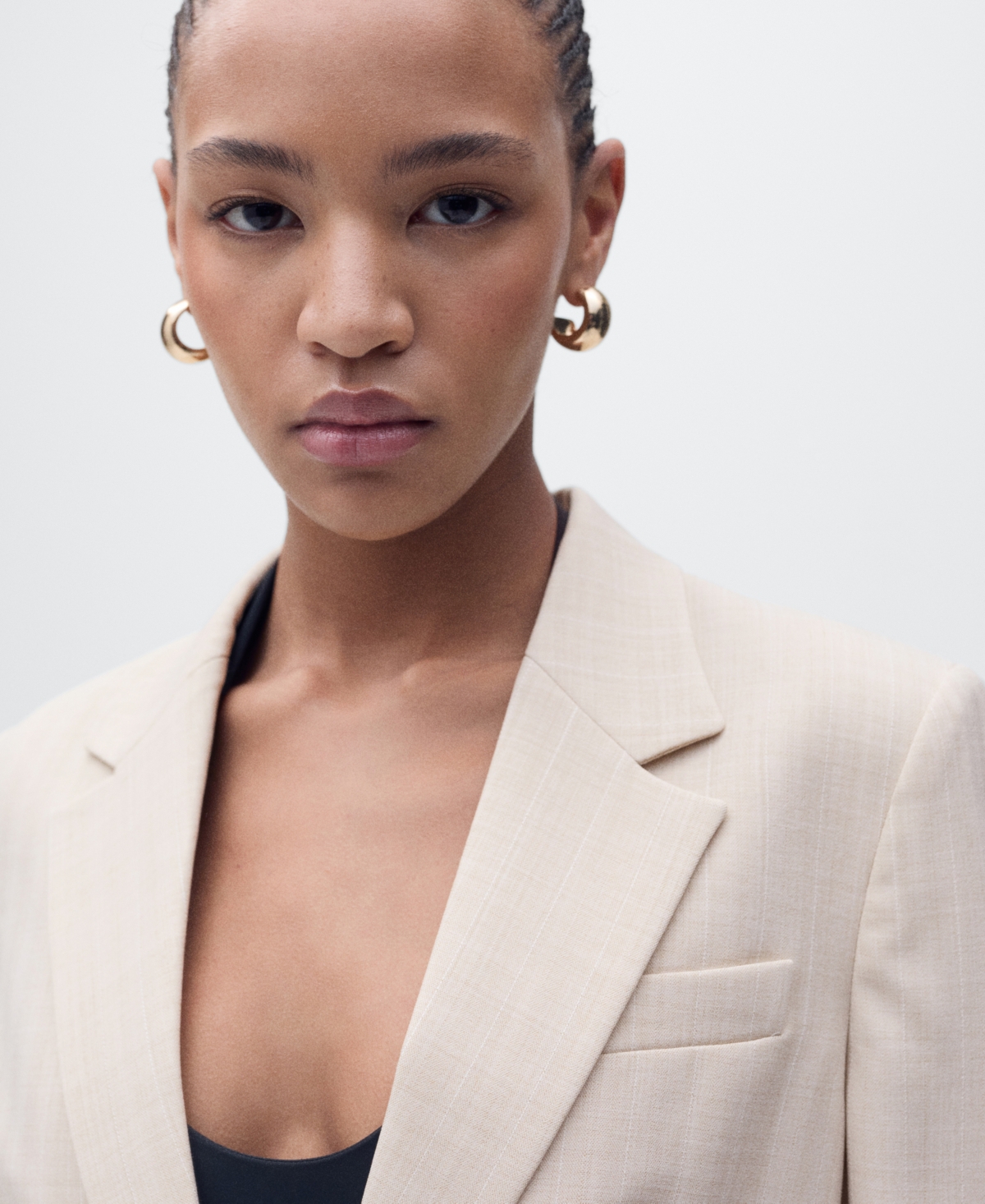 Mango Structured Jacket In Neutral