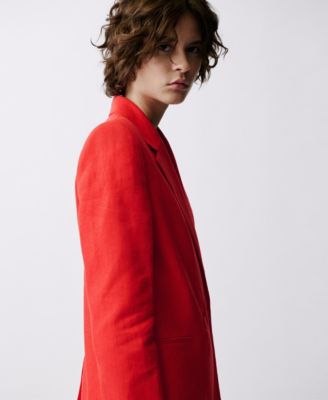 Women's Double-Breasted Linen Suit Jacket