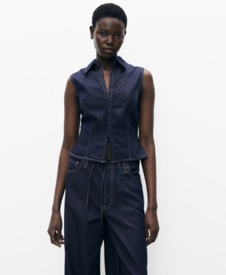 MANGO - Women's Fitted Denim Top