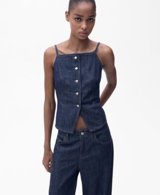 MANGO - Women's Buttoned Denim Top