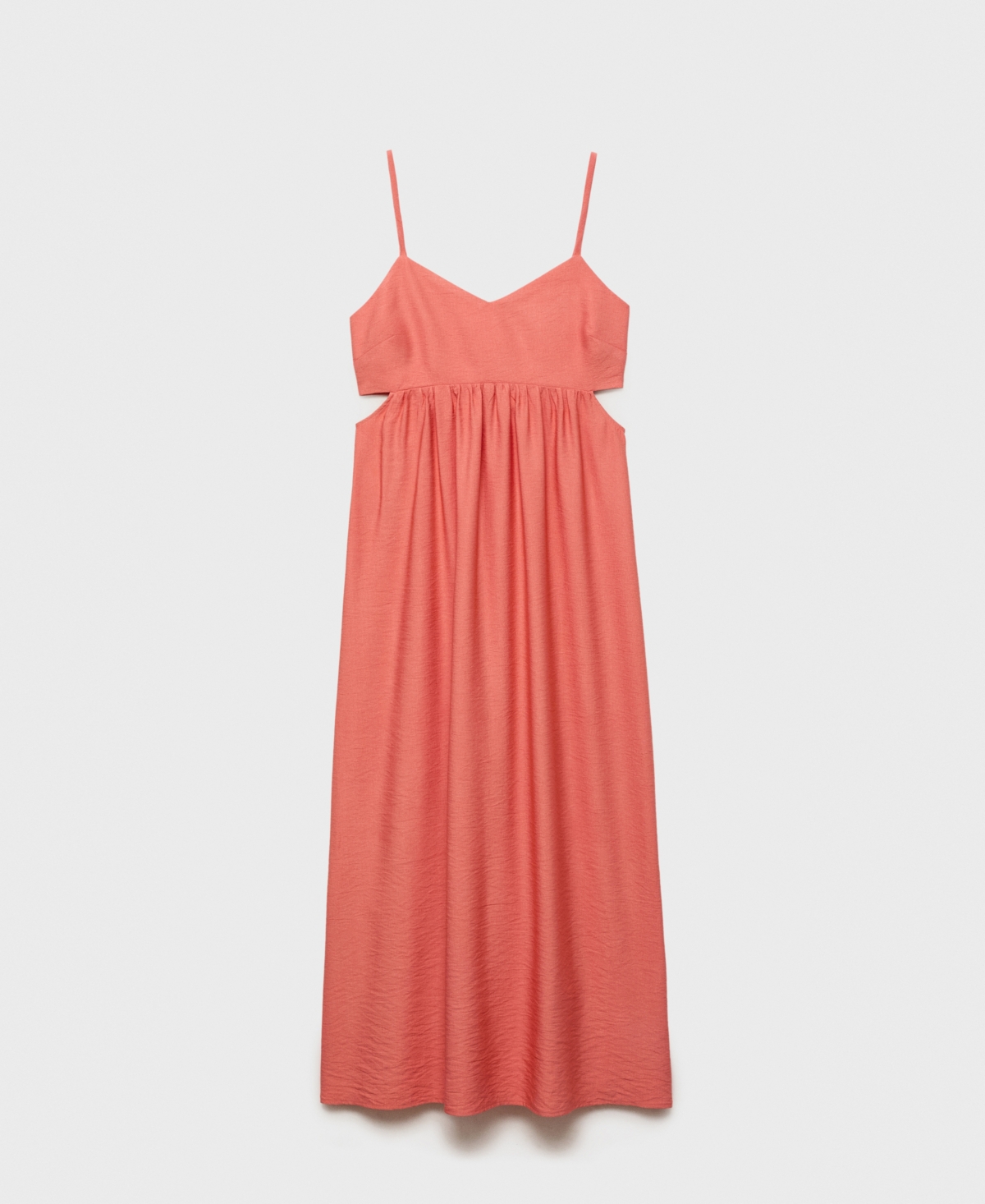 Mango Midi-dress With Cut-out Coral Red In Orange