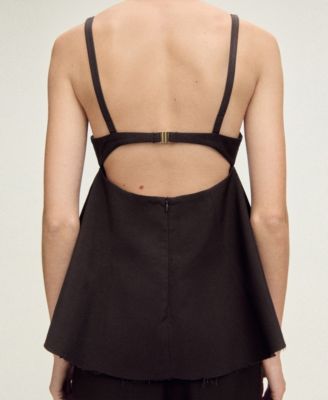 Women's Open Back V-Neck Top