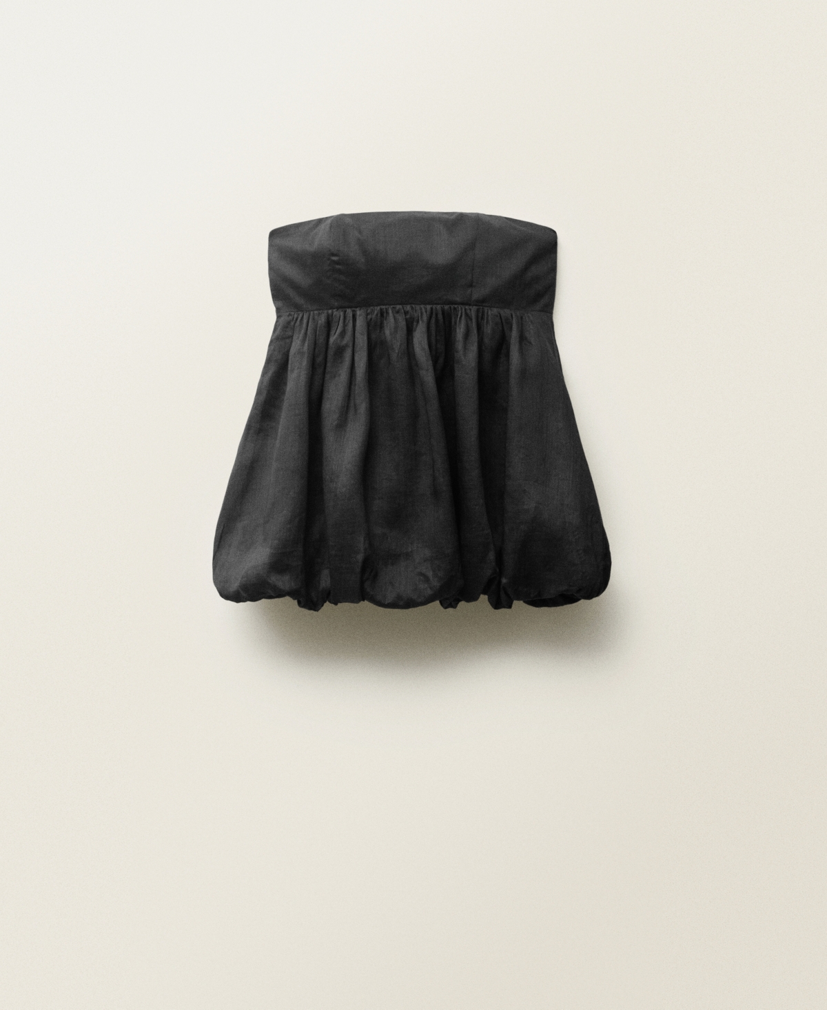 Mango Strapless Bubble Top In Black