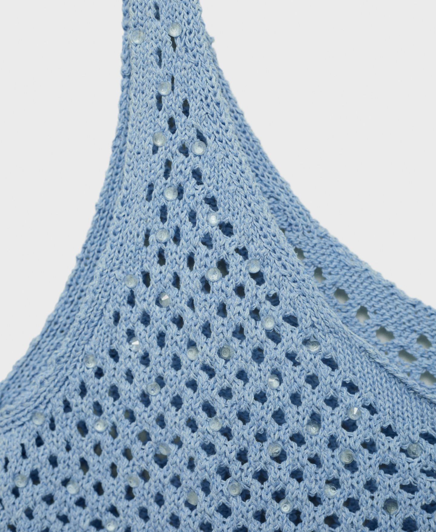 Женский топ Mango Rhinestone Detail Knitted, цвет: Синий — фото 5