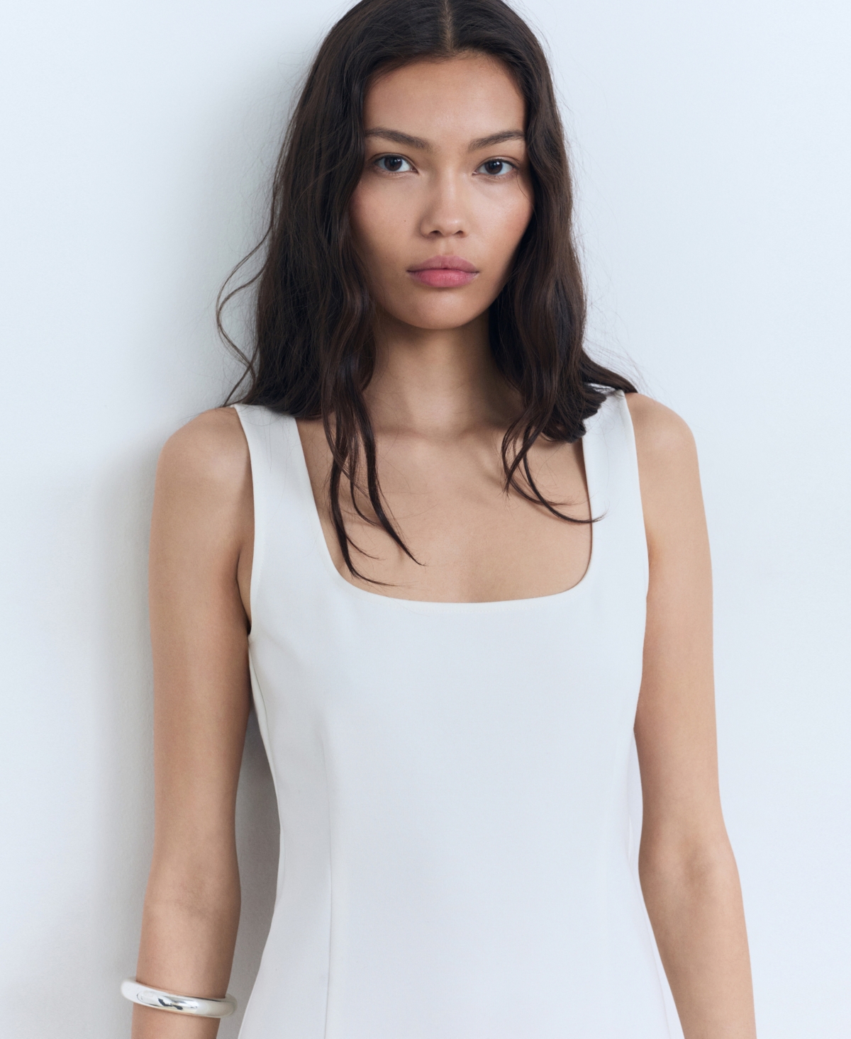 Mango Women's Tailored Short Dress In White