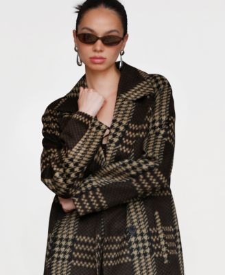 Women's Single-Breasted Plaid Coat