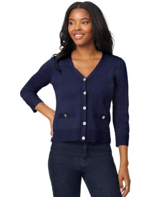 Women's V-Neck 3/4-Sleeve Cardigan 