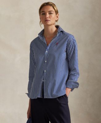 Women's Relaxed-Fit Striped Cotton Shirt