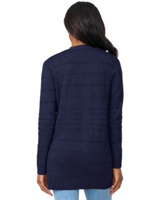 Women's Ribbed Open-Front Long Cardigan