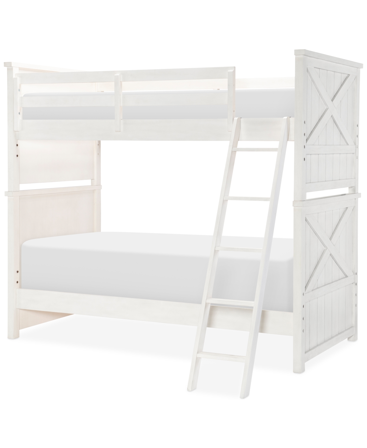 Macy's Kitt Twin Over Twin Bunk Bed In White