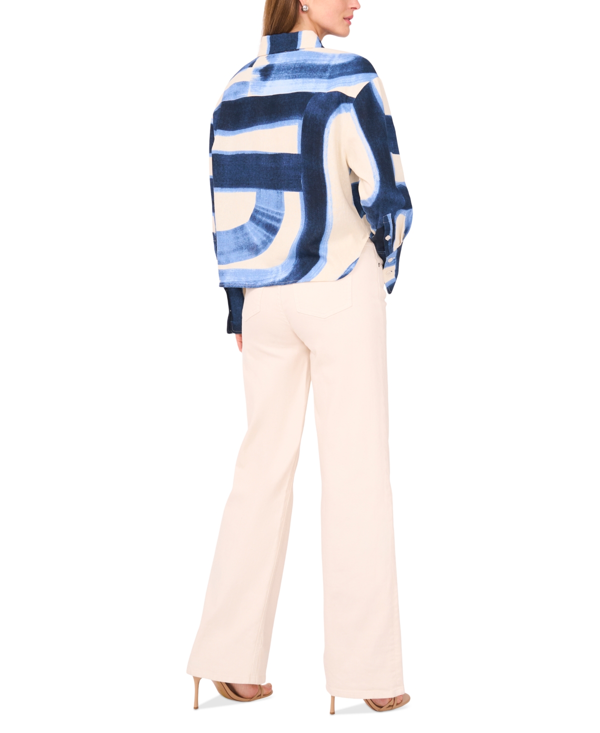 Parker Women's The Jay Printed Collared Button-front Shirt In Blue