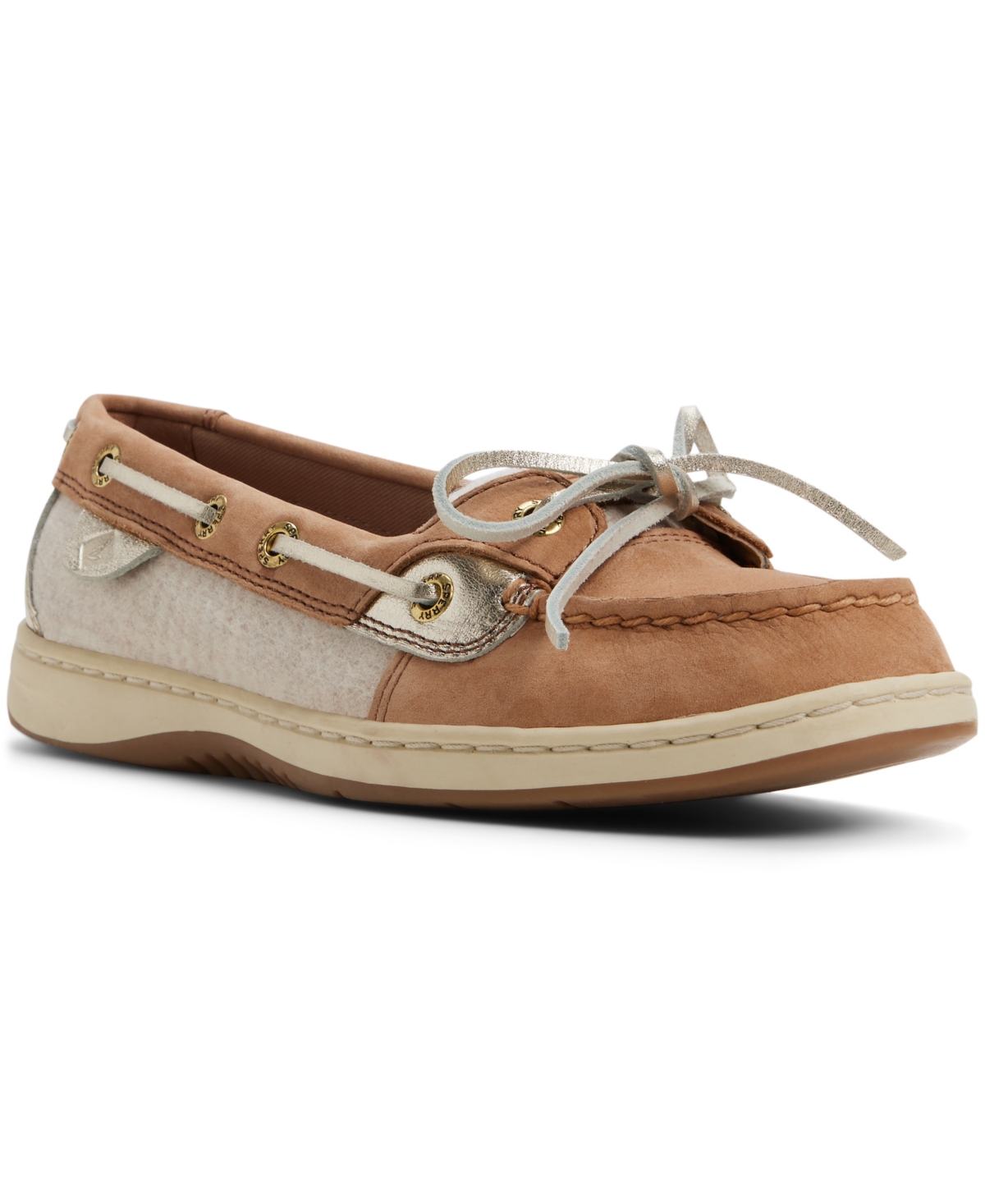 Women's Angelfish Lace-Up Boat Shoe - Mix mat tan