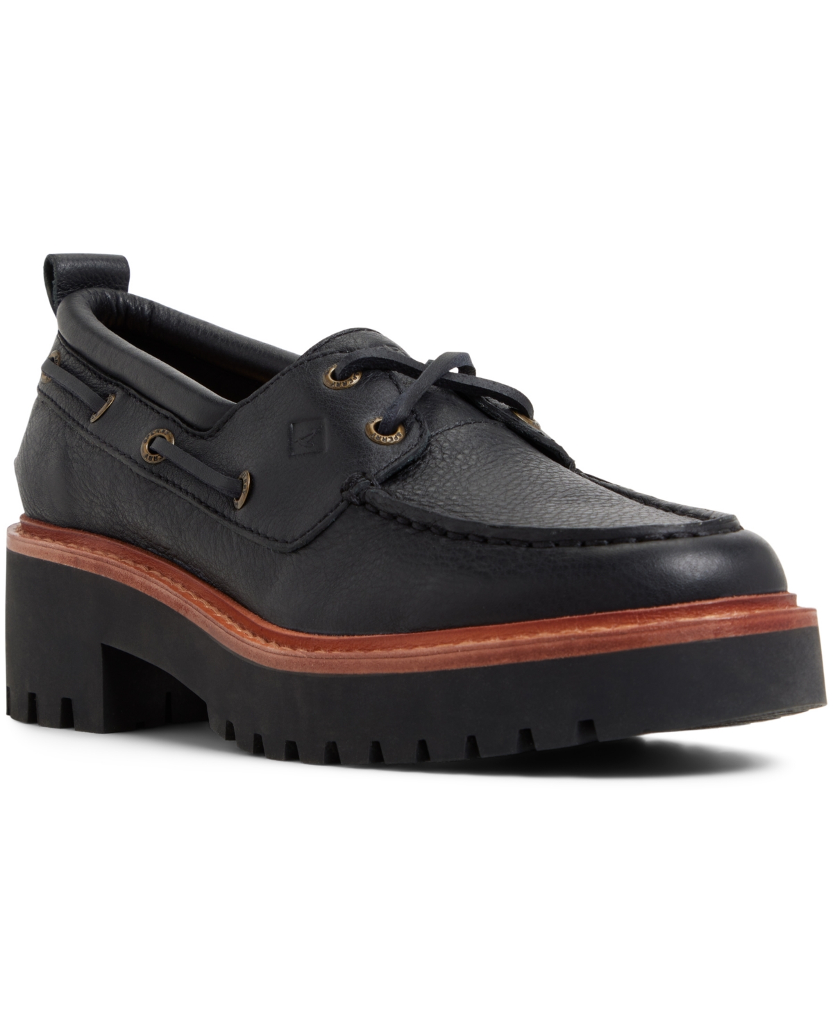 Women's Authentic Original 2-Eye Lug Boat Shoe - Tumbled black