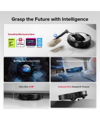 - Saros Z70 Robot Vacuum &amp; Mop, OmniGrip Arm, 22,000Pa Suction, 3.14&amp;#x22; Ultra Slim, Obstacle Avoidance, AdaptiLift Chassis - Silver
