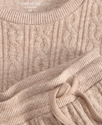 Women's Cable Jogger Pajama Set, XS-3X, Macy's Exclusive