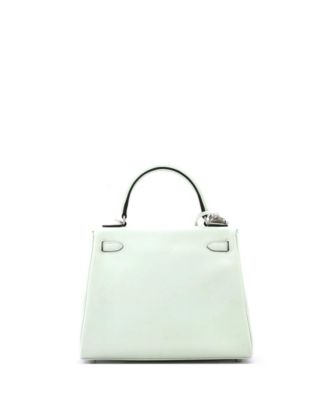 Pre-Owned Hermes Kelly 25 Handbag Green Swift with Palladium Hardware