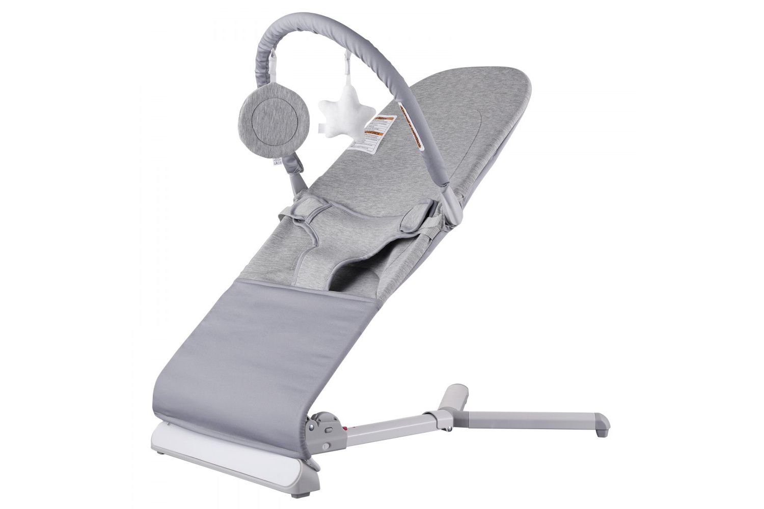 Newborn Baby Bouncer with Rotatable Toy Bar and 2 Reclining Positions