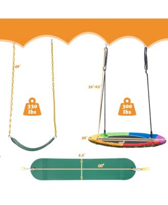 Boys Swing Frame Stand with 2 Swing Set Swing Sets for Backyard w/ Ground Stakes