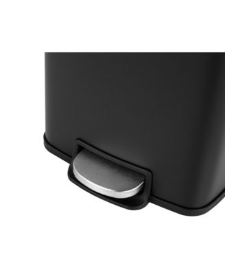 1.3 Gal./5 Liter Rectangular Matt Black Step-on Trash Can for Bathroom and Office