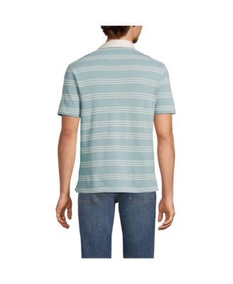 Мужское регбийное поло из хлопка и льна с коротким рукавом Lands'End