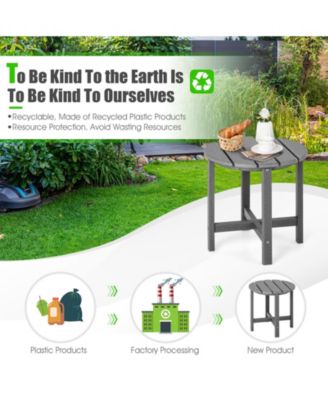 Set of 2 18 Inch Round Weather-Resistant Adirondack Side Tables