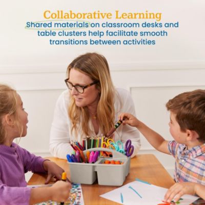 4-Compartment Medium Caddy, Grey, 6-Pack