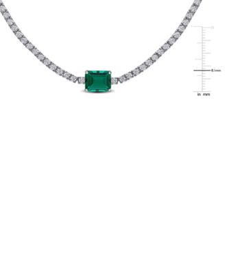 Lab-Created Gemstone (3 ct. t.w.) & Lab-Created White Sapphire (12-7/8 ct. t.w.) 17" Collar Necklace in Sterling Silver