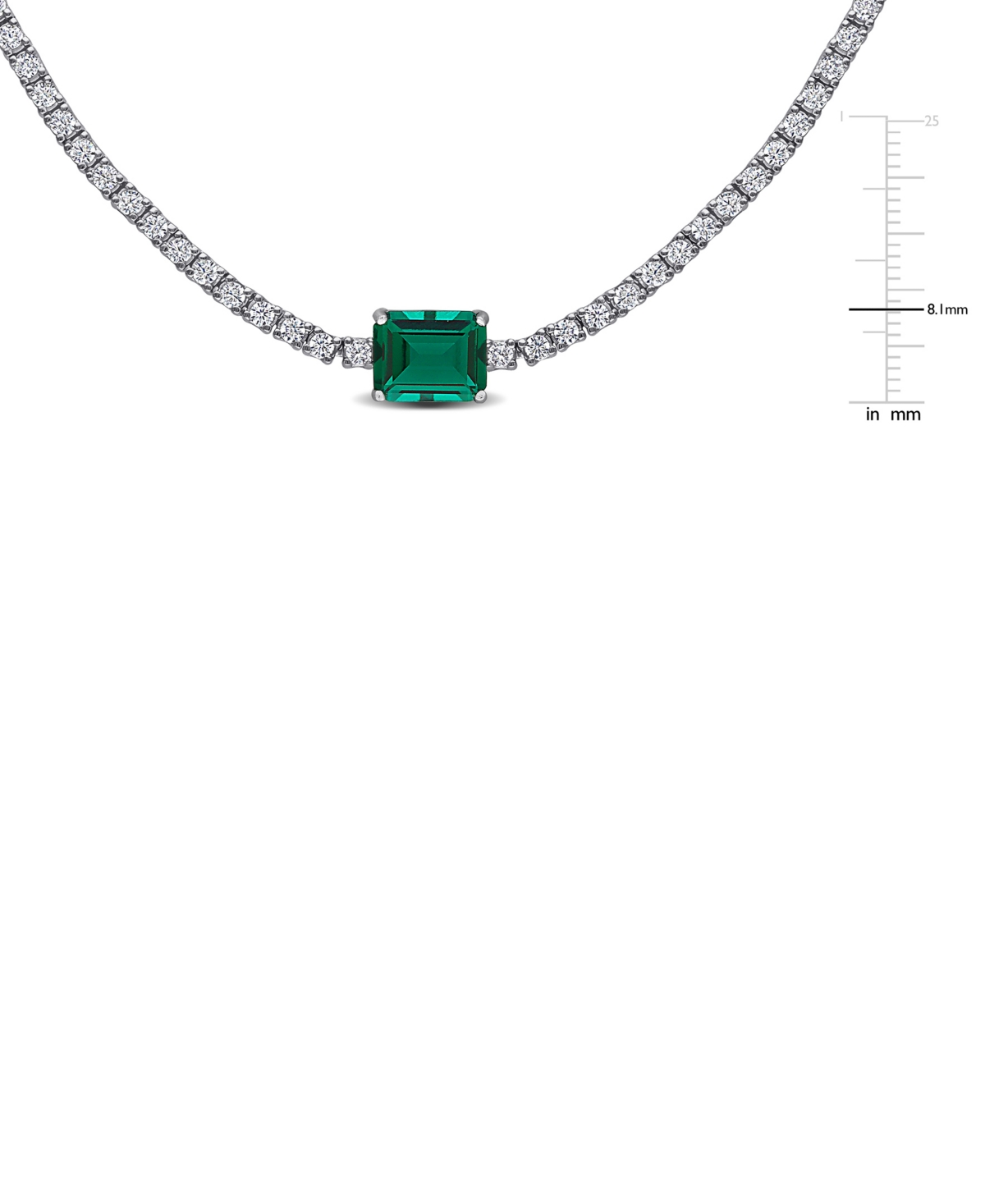 Macy's Lab-created Gemstone (3 Ct. T.w.) & Lab-created White Sapphire (12-7/8 Ct. T.w.) 17" Collar Necklace In Green