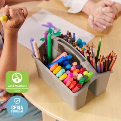 4-Compartment Small Caddy, Grey, 6-Pack