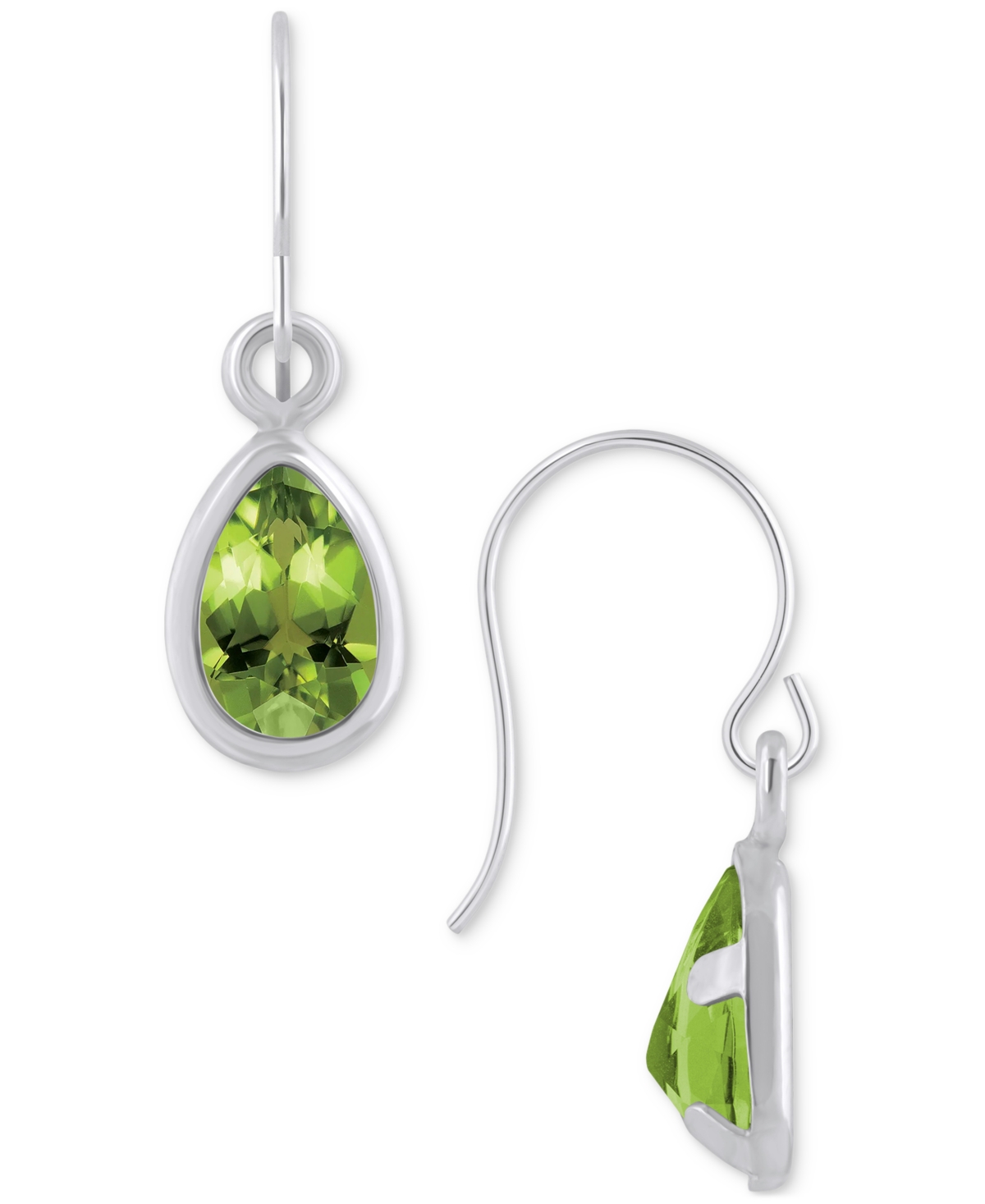 Macy's Amethyst Pear Bezel Drop Earrings (3/4 Ct. T.w) In 10k Gold (also In Additional Gemstones)