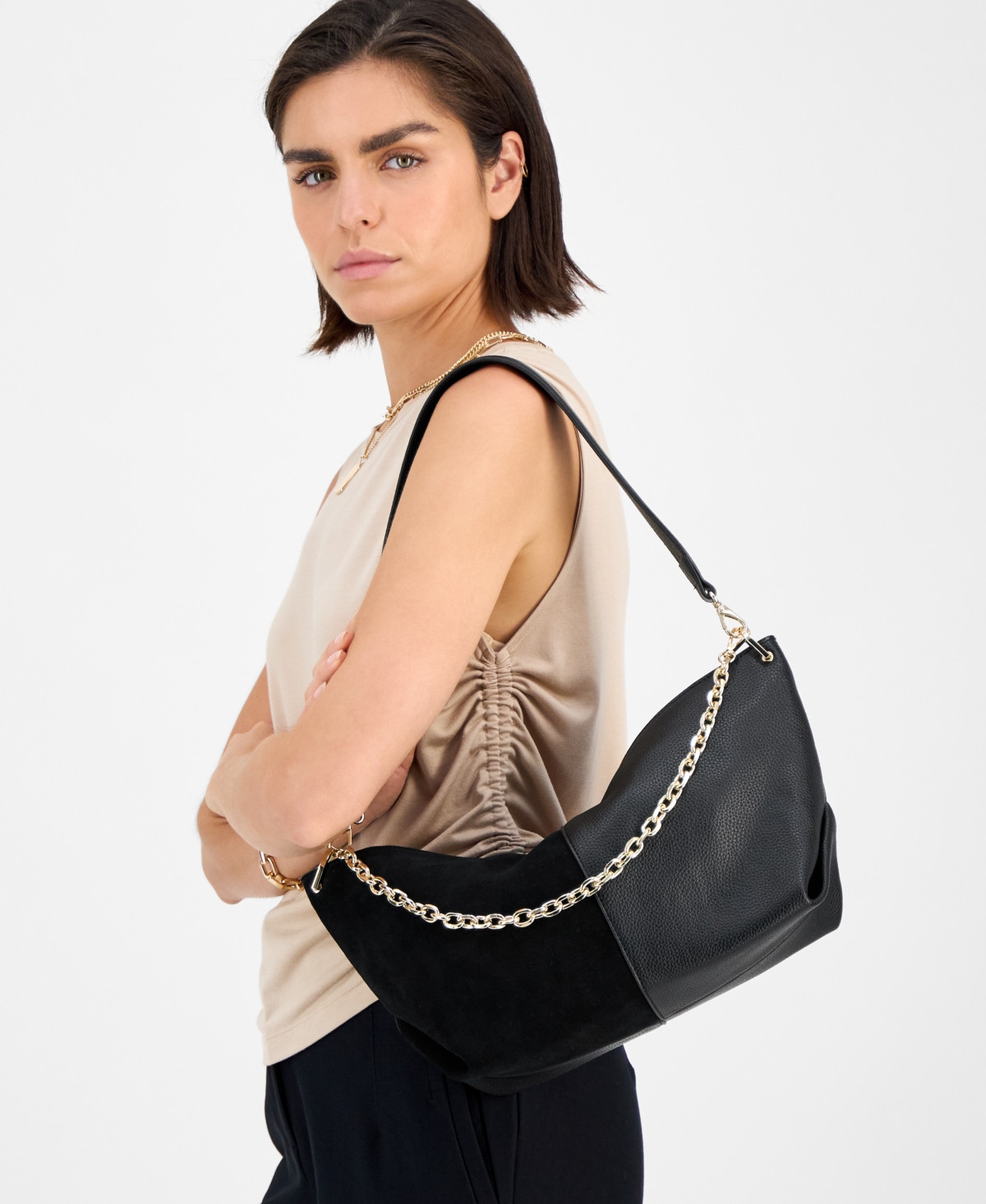 On 34th Harlaa Medium Shoulder Bag, Exclusively At Macy's In Black