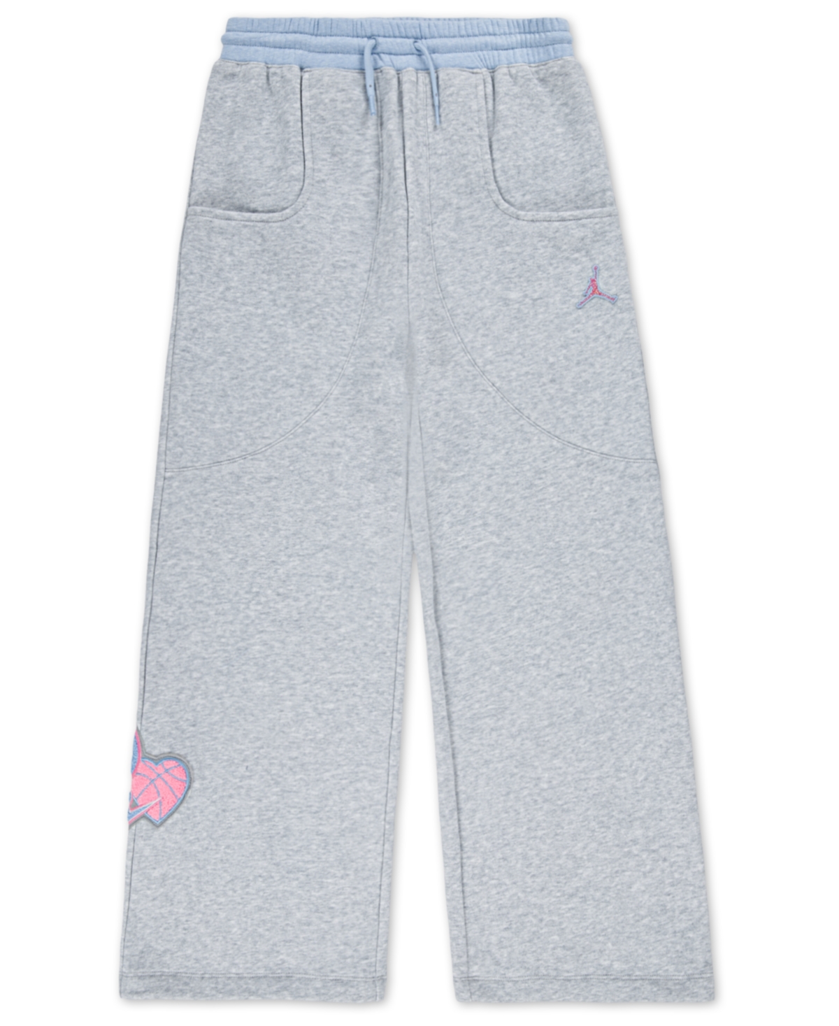 Jordan Big Girls Bling Fleece Pants In Gray