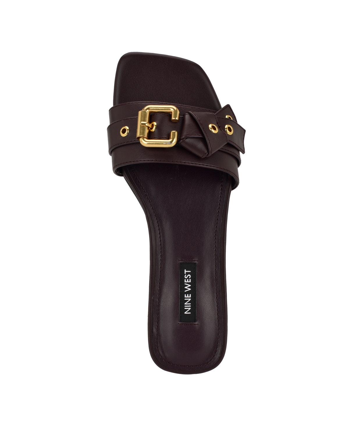 Nine West Missj Slide Sandal In Burgundy