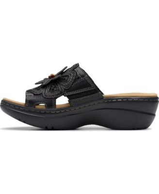 Merliah2 Belle Flower Leather Wedge Sandals