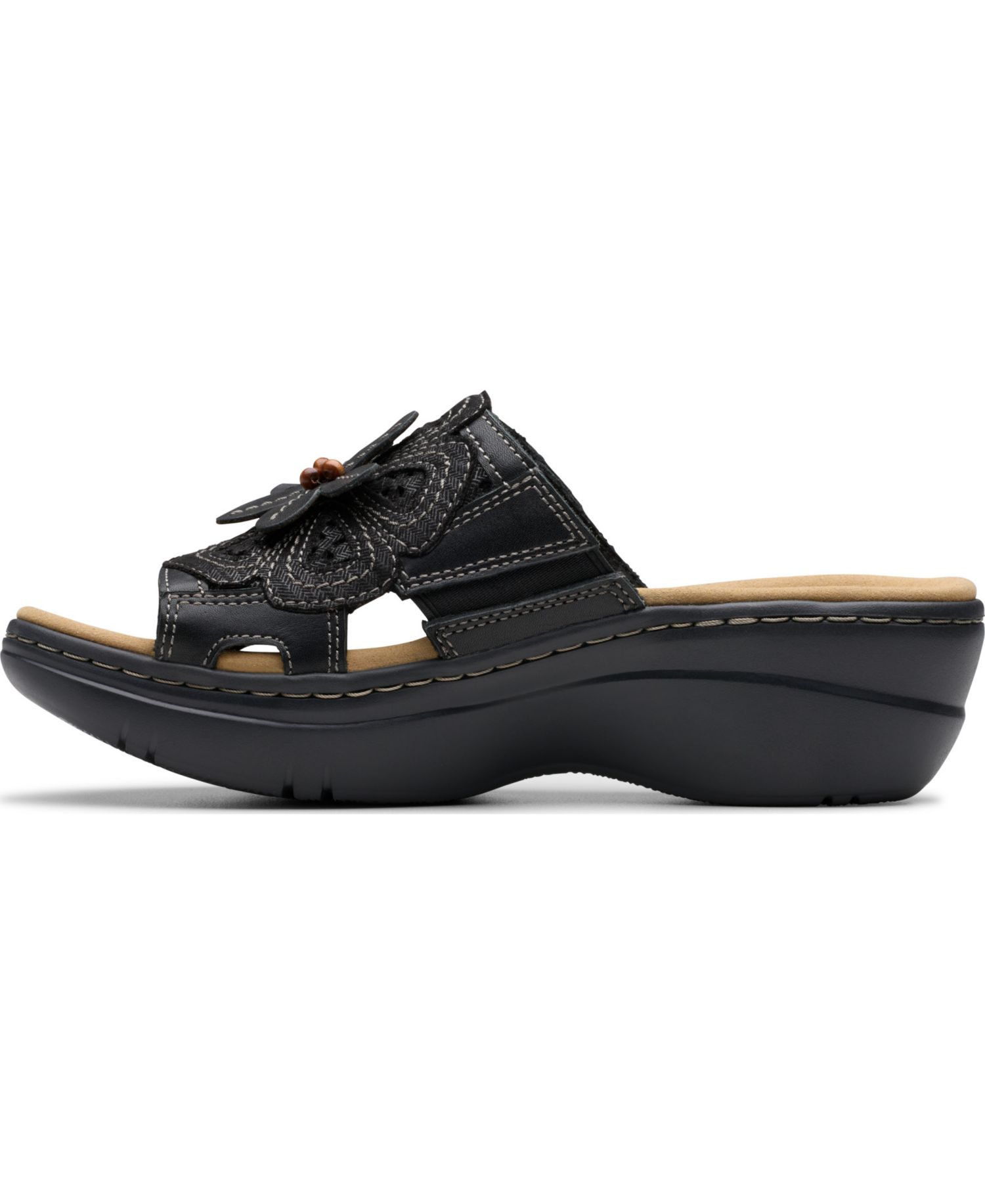 Merliah2 Belle Flower Leather Wedge Sandals