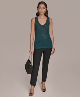 Women's Sleeveless Pointelle-Knit Tank Top