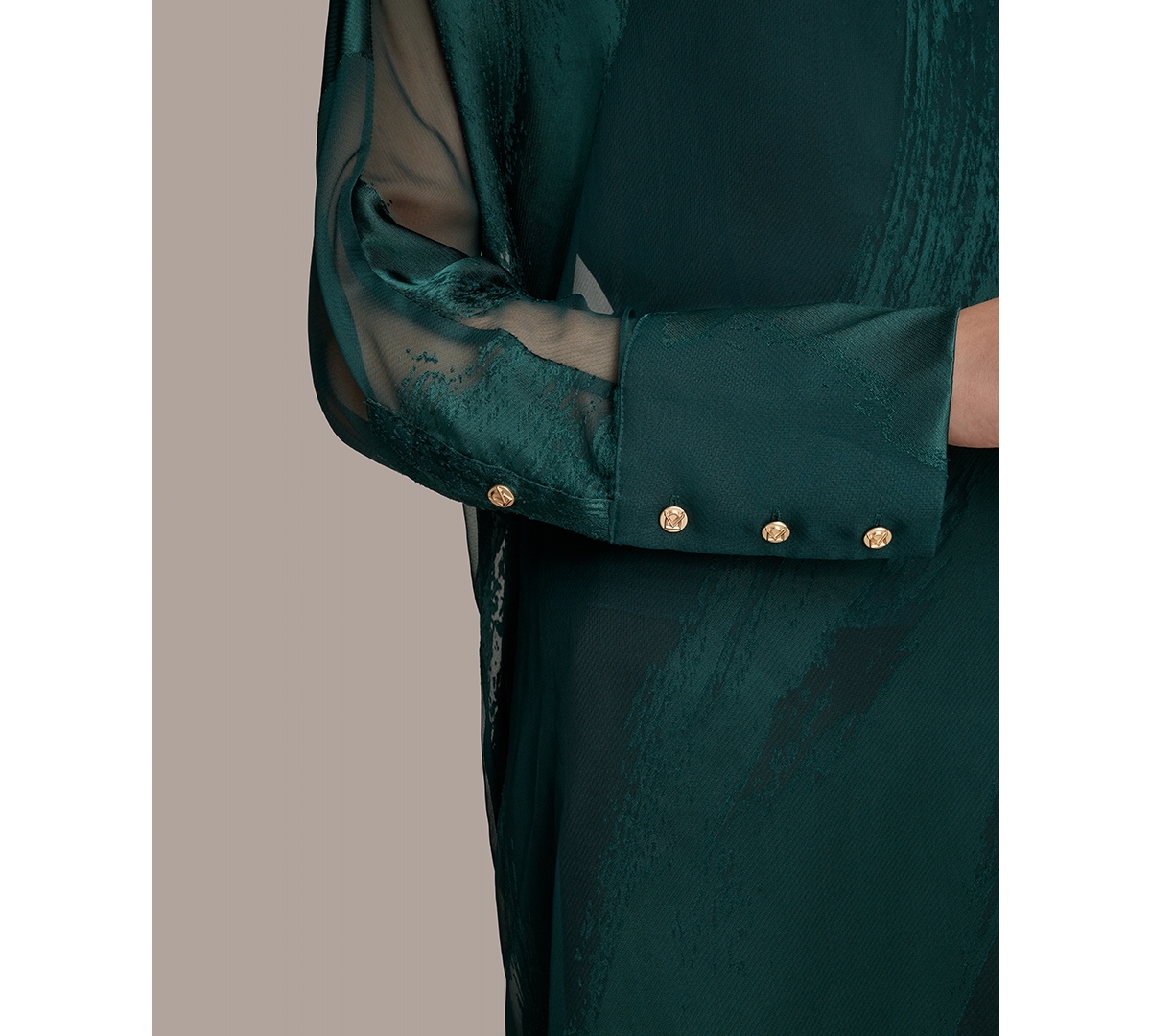 Donna Karan New York Brushstroke Burnout Tunic In Green